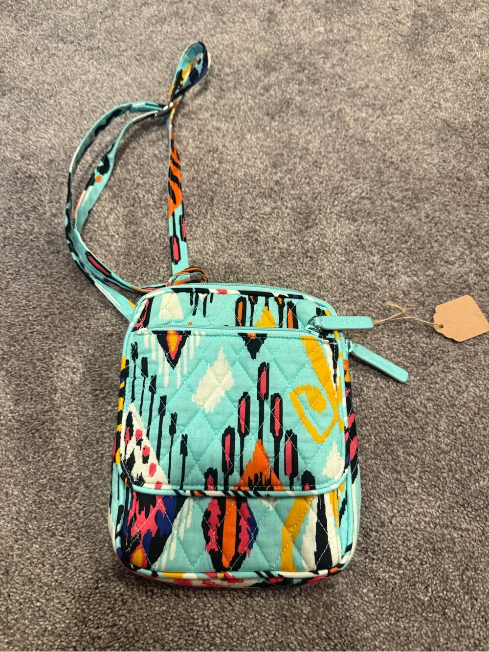 Vera Bradley Turquoise Multi-Color Quilted Crossbody Bag
